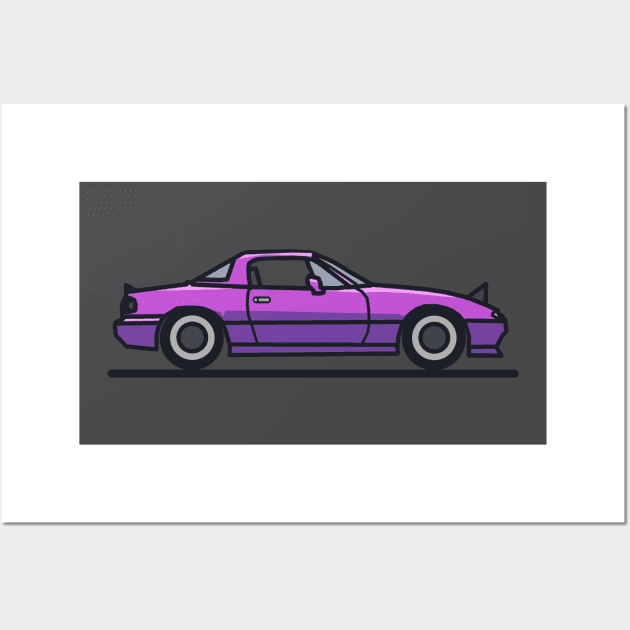 Depp purple Mazda Miata MX-5 NA Wall Art by antipc